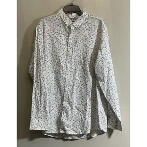NWT Alfani Mens 2XL Dress Shirt Floral Long Sleeve Button Down Collar Cotton